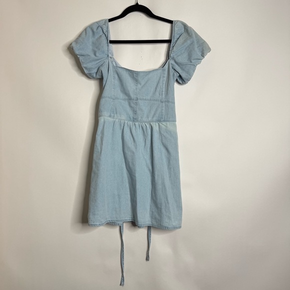 NWT Show Me Your Mumu London Lace Up Dress in Sea Spritz denim size Small - Picture 3 of 14